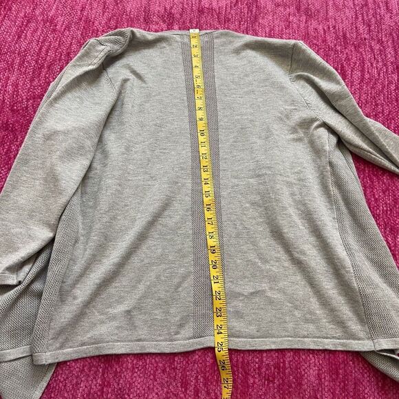 Stitchcount Open Draped Front Lightweight Cardigan Sweater Gray Size XL - Picture 8 of 10